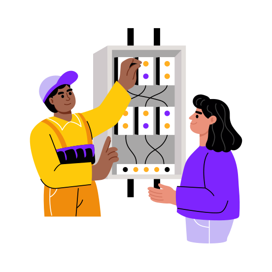 Switch Maintenance, Electrical, Repairing, Wires, Circuit Board illustration
