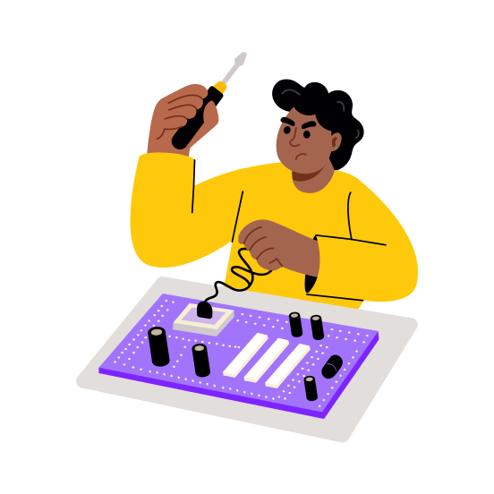 Technician, Maintenance, Soldering, Engineering, Expert, illustration