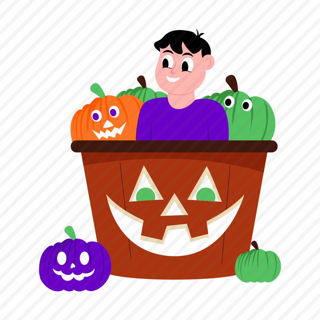 Child Peeking, Curios, Pumpkins, Gourd, Squash, preview