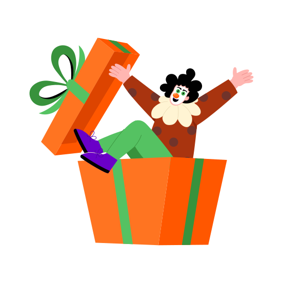 Clown, Entertainer, Performer, Costume, Joker Surprise illustration