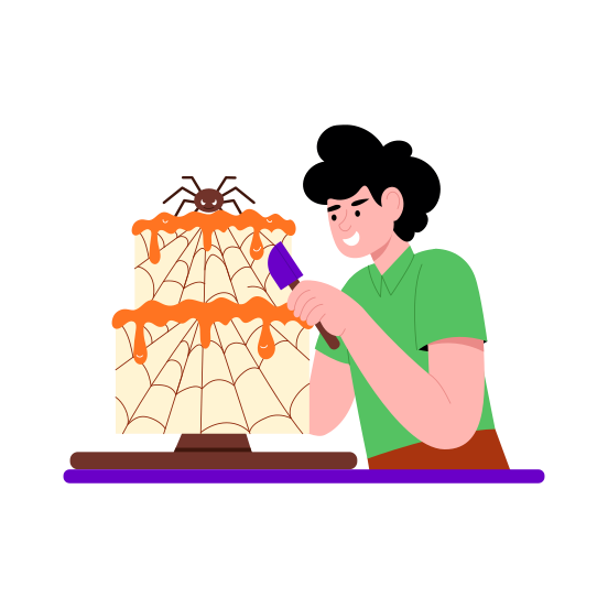 Decorating Cake, Frosting, Baking, Dessert, Sweet illustration