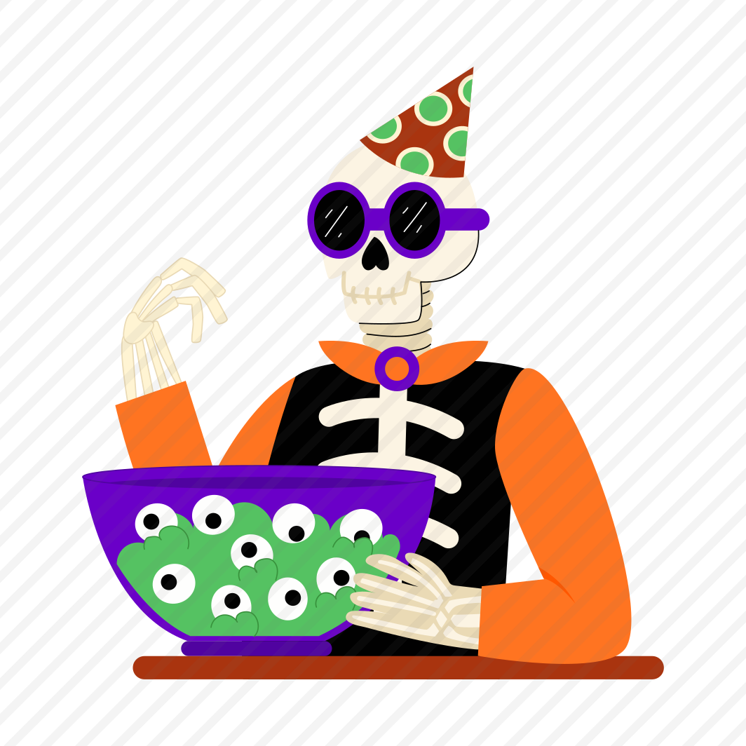 Ghost Eyes, Skeleton, Bowl, Spooky, Mystical, preview