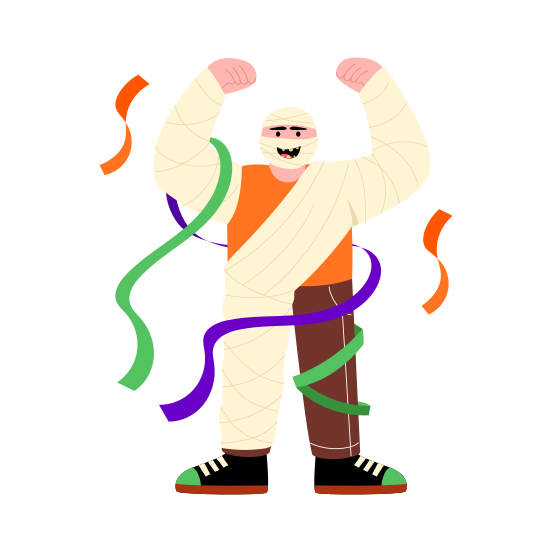 Ghost Party, Celebration, Festival, Dummy, Costume illustration