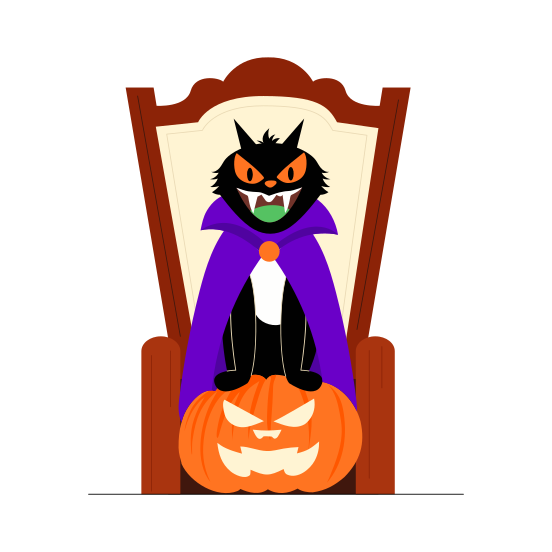 Mystical Cat, Fantasy, Horror, Creepy, Scary illustration