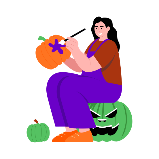 Painting, Drawing, Sketching, Artistic, Pumpkin illustration