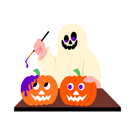 Painting, Drawing, Sketching, Squash Painting, Halloween illustration