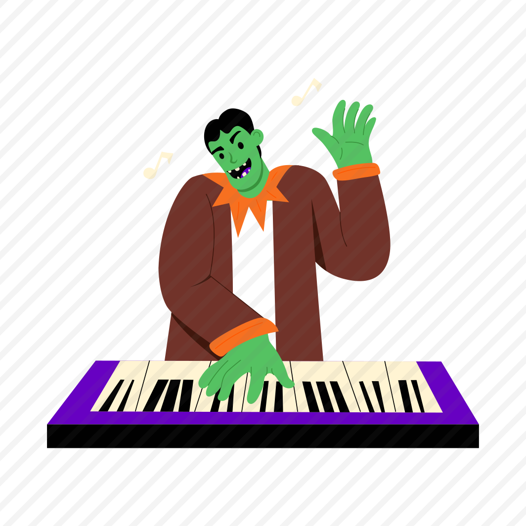 Playing Piano, Instrument, Musical, Monster, Scary preview