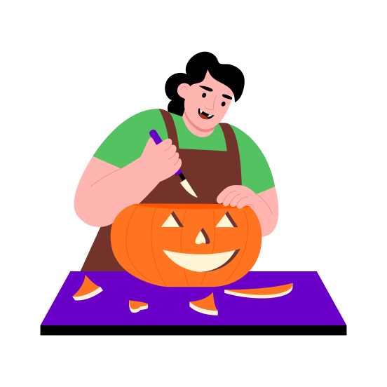 Pumpkin Cutting, Carving, Sketching, Squash, Gourd Cutting illustration