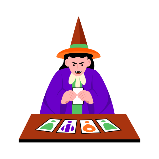 Reading Cards, Game, Playing, Sorcery, Mystical illustration