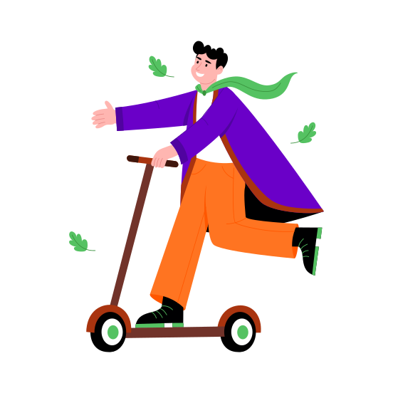 Scooty, Riding, Travel, Vehicle, Transport, illustration