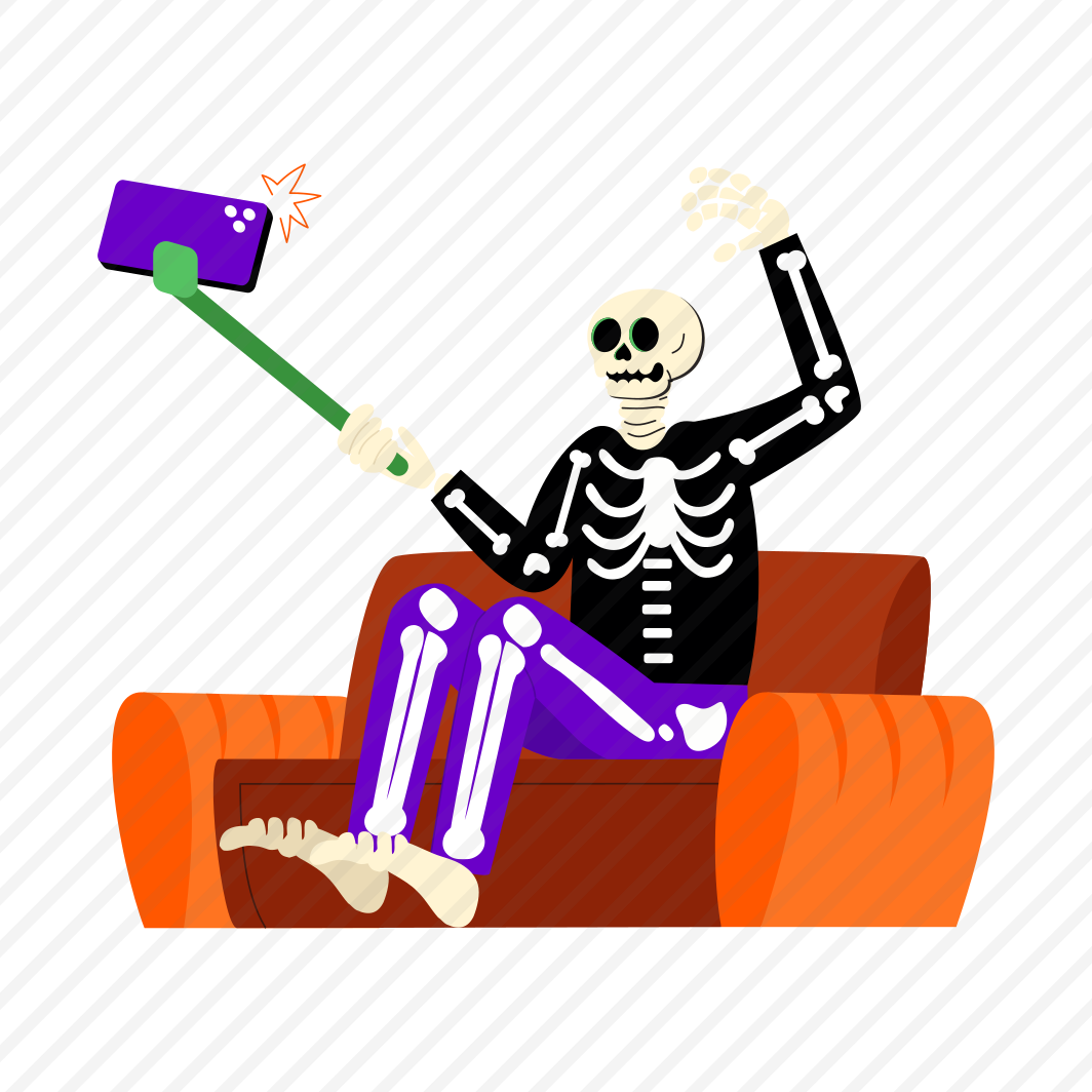 Selfie, Picture, Photography, Skeleton, Spooky preview