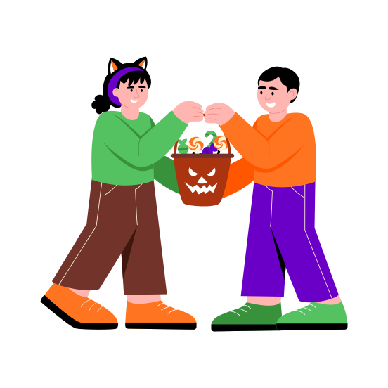 Sharing Candies, Sweets, Friends, Confectionery, Dessert Sharing illustration