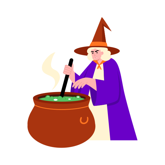 Witch Cauldron, Potion, Cooking, Broth, Stew, illustration