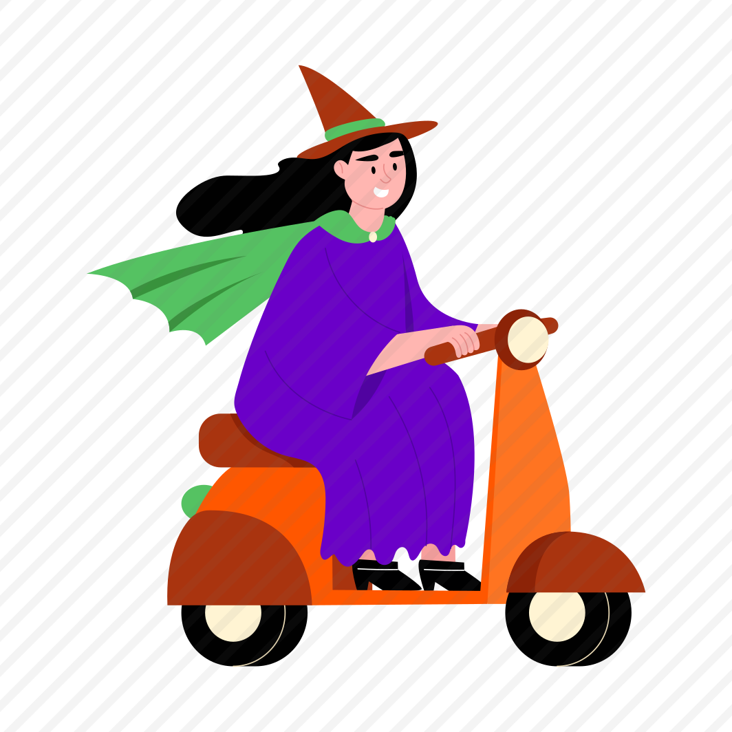 Witch Ride, Scooty, Travelling, Vehicle, Transport, preview