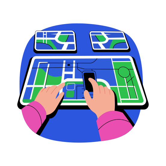 Construction Map, Engineering, Location, Gps, Metaverse illustration