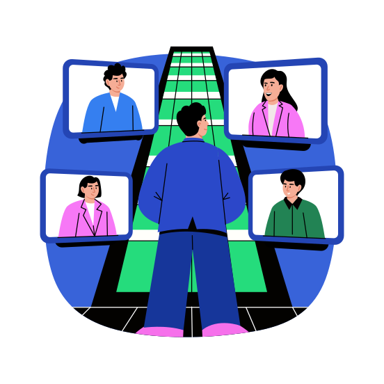 Global Business, International, Communication, Interaction, Meeting, illustration