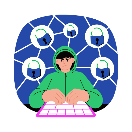 Hacker, Criminal, Cyberattack, Attacking, Anonymity illustration