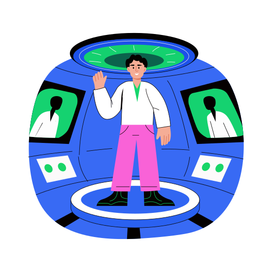 Streaming, Broadcasting, Futuristic, Vr, Simulation, illustration