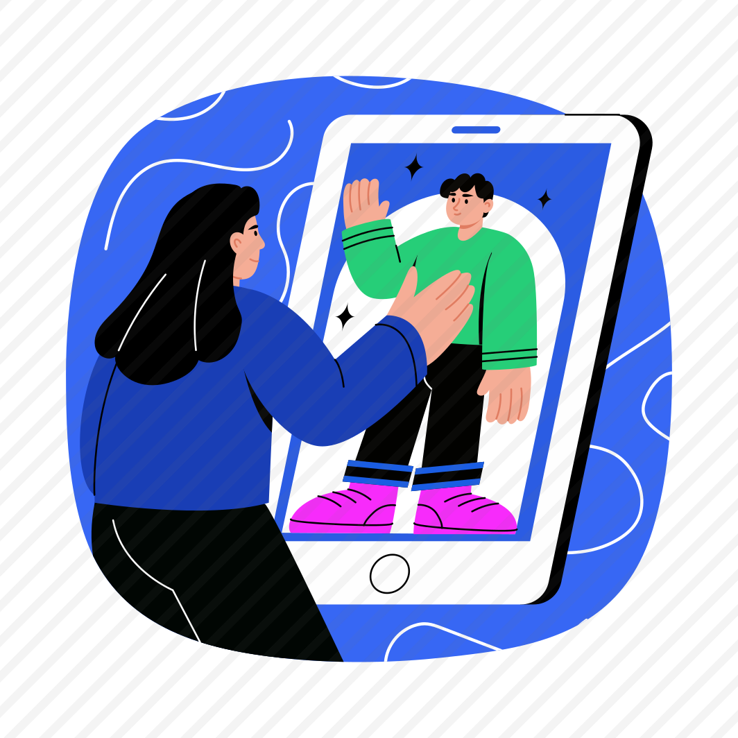 Virtual Call, Friends, Waving, Communication, Online Call preview