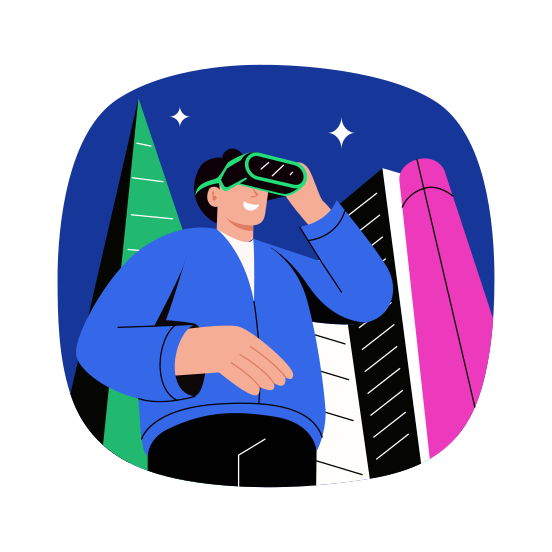 Virtual City, Augmented, Headset, Vr, Simulation, illustration