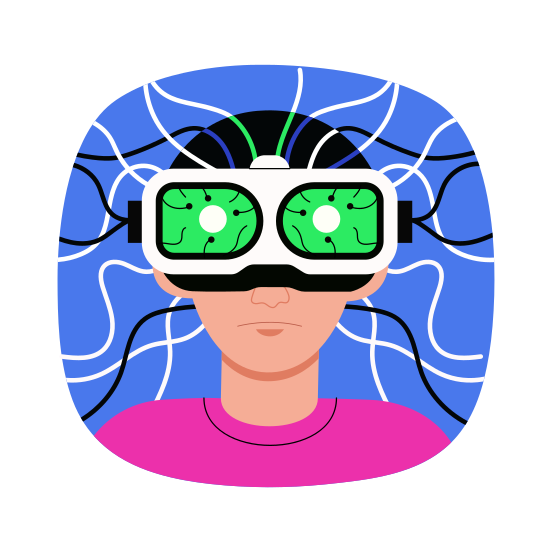 Vr Technology, Headset, Goggles, Simulation, Immersive, illustration