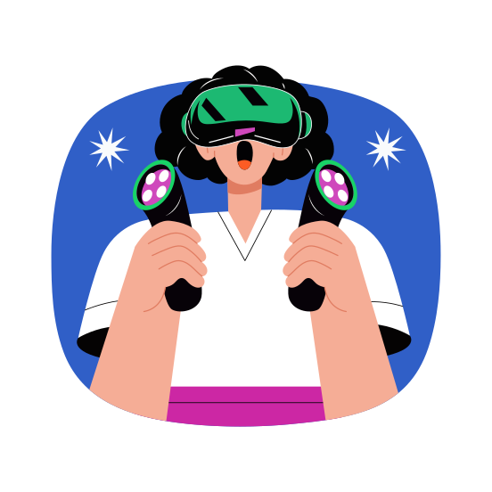 Vr Testing, Interactive, Simulation, Immersive, Metaverse illustration