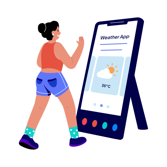 Checking Weather, Technology, Climate, Forecasting, Device illustration