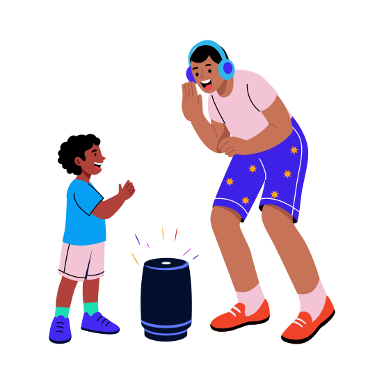 Enjoying Music, Listening, Entertainment, Dancing, Recreation illustration