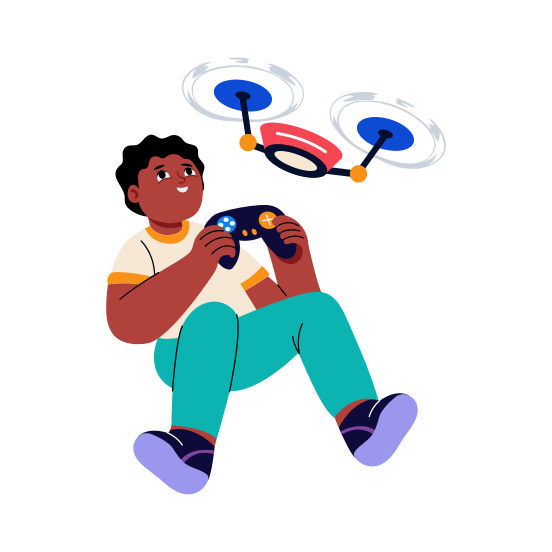 Flying Drone, Quadcopter, Technology, Device, Playing illustration