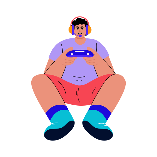 Gamer, Playing, Gamepad, Controller, Joystick illustration