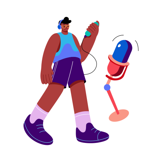 Podcast, Broadcasting, Recording, Speaking, Talking illustration