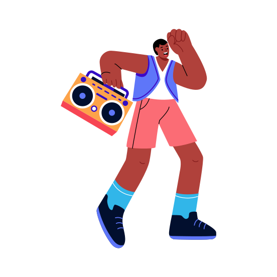Radio Music, Dancing, Entertainment, Musical, Enjoyment illustration