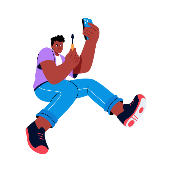 Repairing Smartphone, Fixing, Technician, Device, Mobile illustration