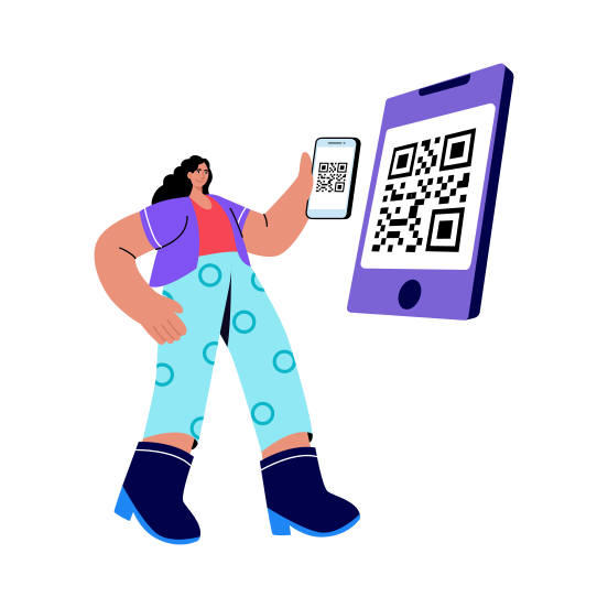 Scanning, Qr, Access, Mobile, Device illustration