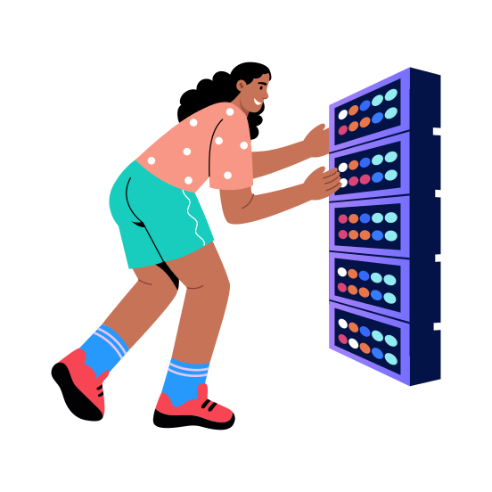 Server, Data, Storage, Infrastructure, System, illustration