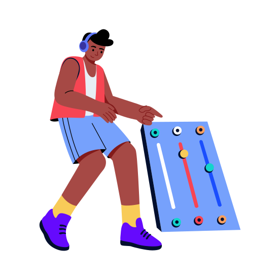 Sound Mixer, Musician, Dj, Entertainer, Person illustration