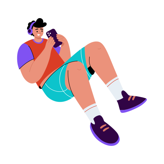 Using Phone, Listening, Music, Relaxation, Hobby illustration