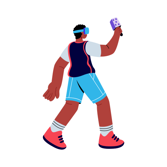 Vr Game, Player, Metaverse, Simulation, Headset illustration