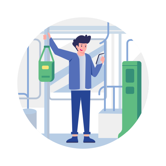 City Bus, Travelling, Passenger, Journey, Transport illustration