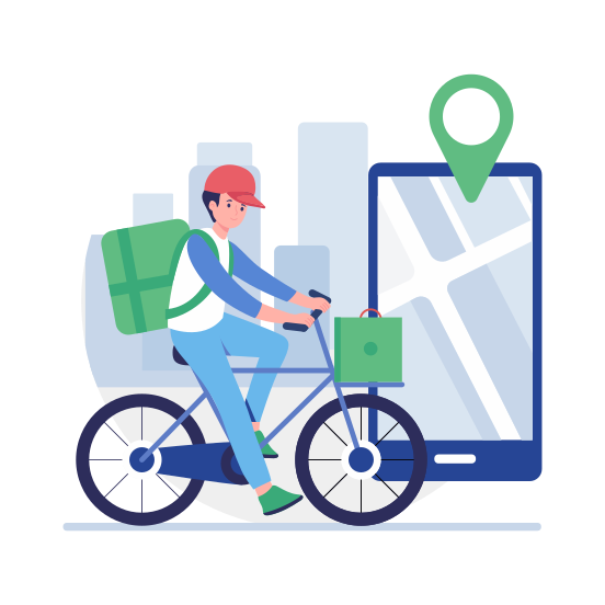 Cycle Delivery, Parcel, Order, Package, Rider illustration
