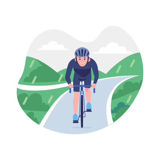 Cycling, Riding, Outdoor, Recreation, Cyclist illustration
