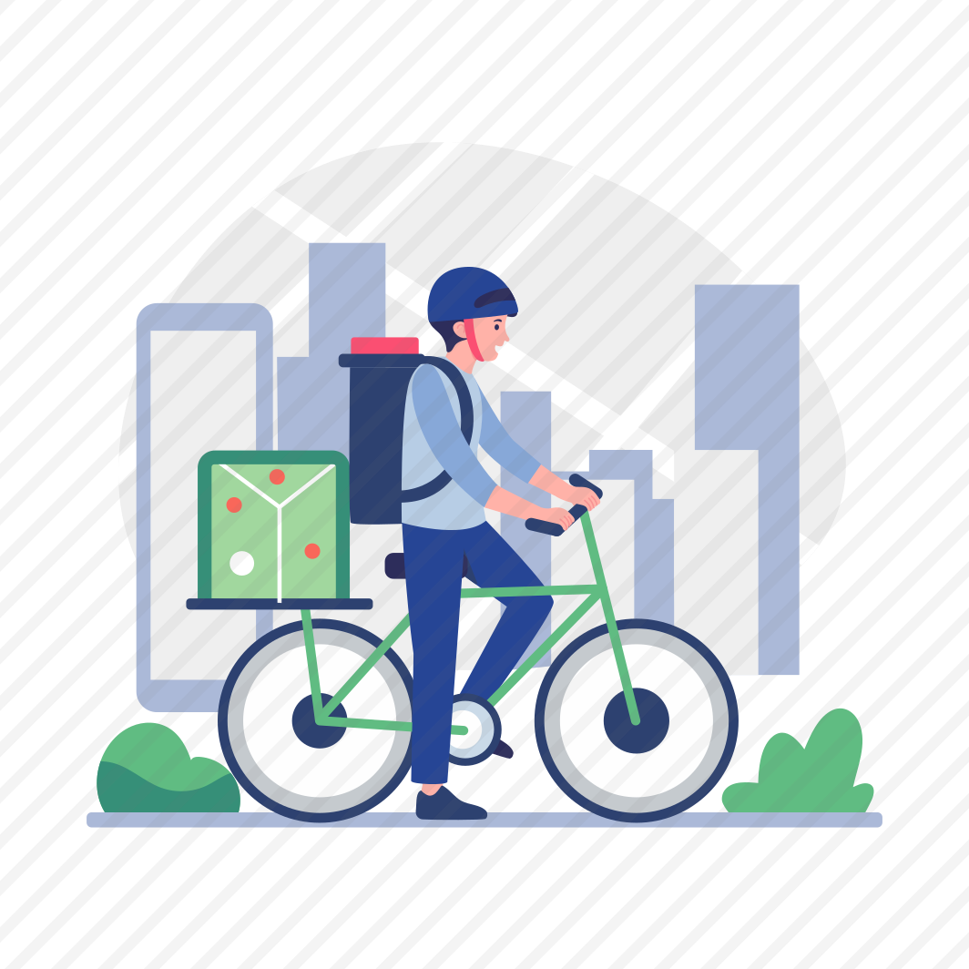 Delivery Boy, Courier, Rider, Shipping, Cycle Delivery preview