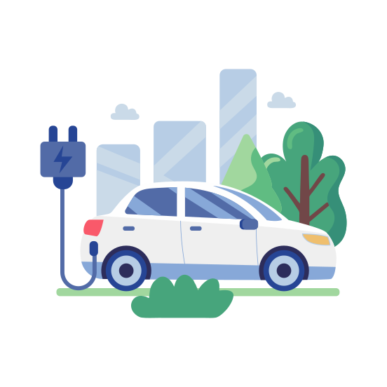 Electric Car, Charging, Sustainability, Vehicle, Transport illustration