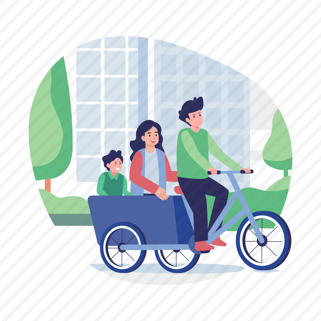 Family Riding, Bicycle, Transport, Outdoor, Travelling preview