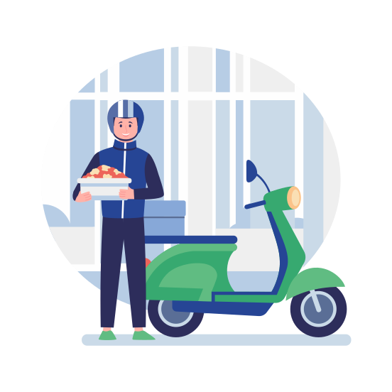 Food Delivery, Parcel, Rider, Order, Package illustration