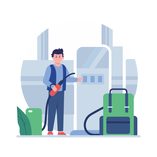 Fuel Station, Petrol, Fuel Pump, Service, Refuelling illustration