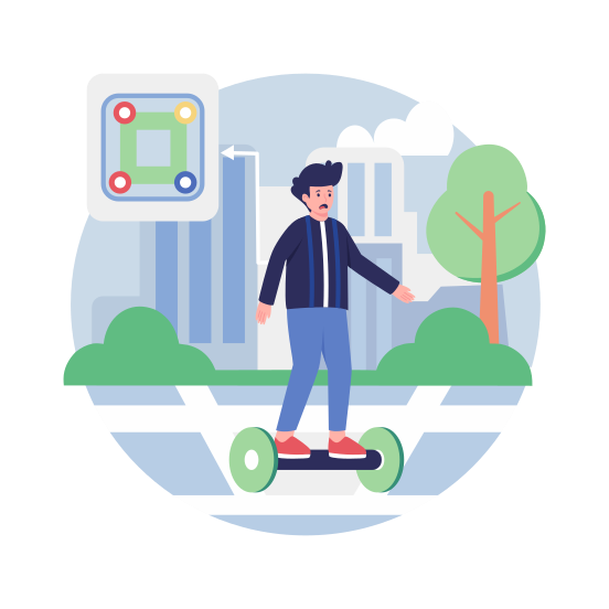 Hoverboard, Leisure, Riding, Recreation, Travel illustration