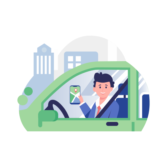 Location Tracking, Driver, Map, Direction, Navigation illustration