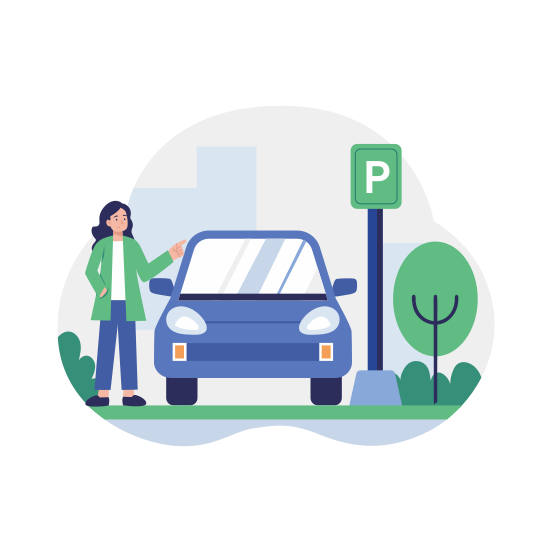 Parking, Car, Vehicle, Transport, Travel illustration