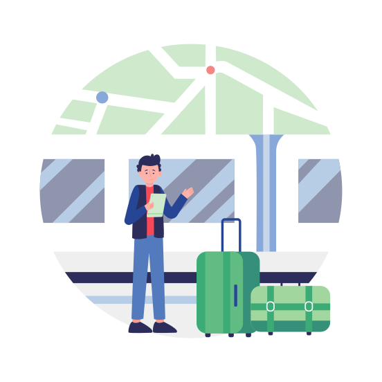 Railway Station, Locomotive, Terminal, Metro, Public Transport, illustration